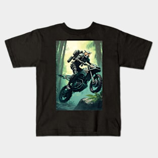 Dirt Bike in the Jungle Kids T-Shirt